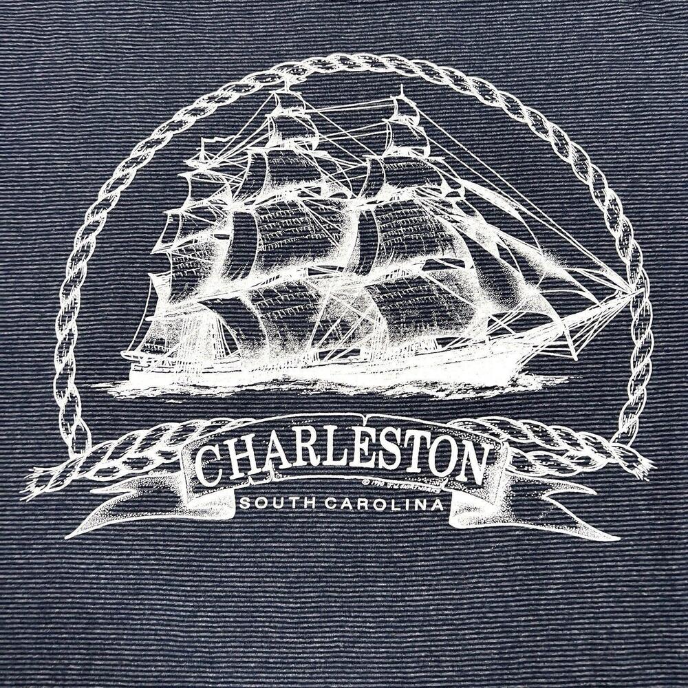 Vintage 1990s Charleston South Carolina T Shirt Adult M Medium Cal Cru Sailing - Picture 4 of 9
